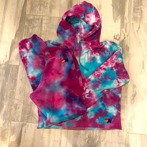 Aviator Nation Cropped Hoodie sweatpants set